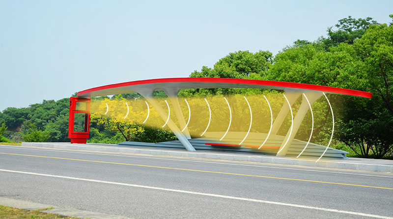 公交站臺,定向擴聲音箱