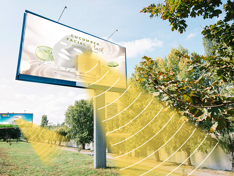 戶外廣告大屏結(jié)合定向音響