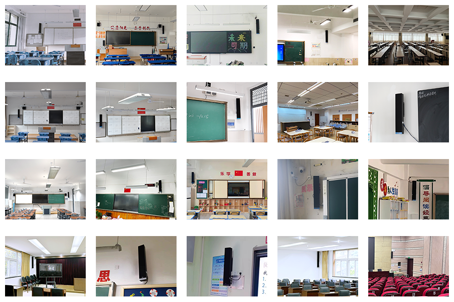 清聽聲學均衡擴聲的一體化教室音響，案例匯總圖