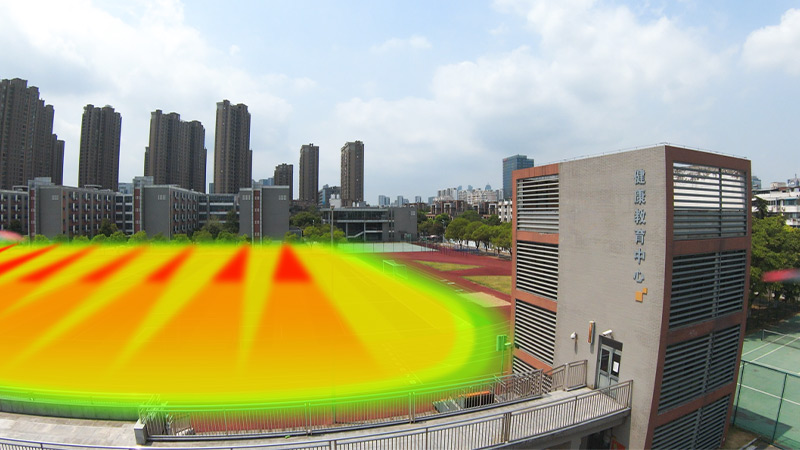 靜音操場音柱,定向發聲示意圖