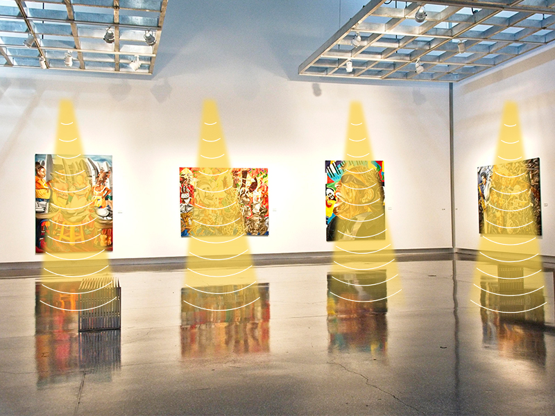 畫廊定向發聲示意圖