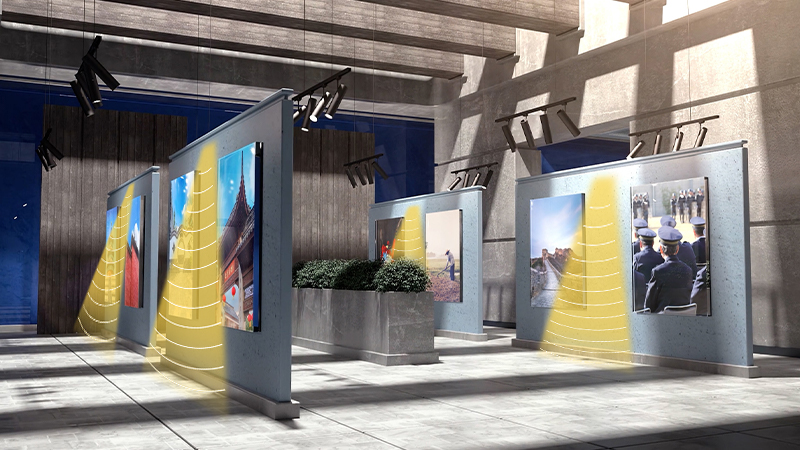 展覽館定向解說聲音分區，互不干擾