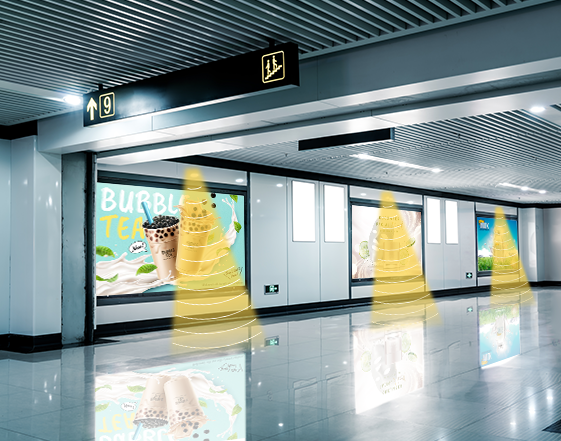 數字標牌定向喇叭提供針對性廣告信息，聲音定向傳播，提升顧客體驗。